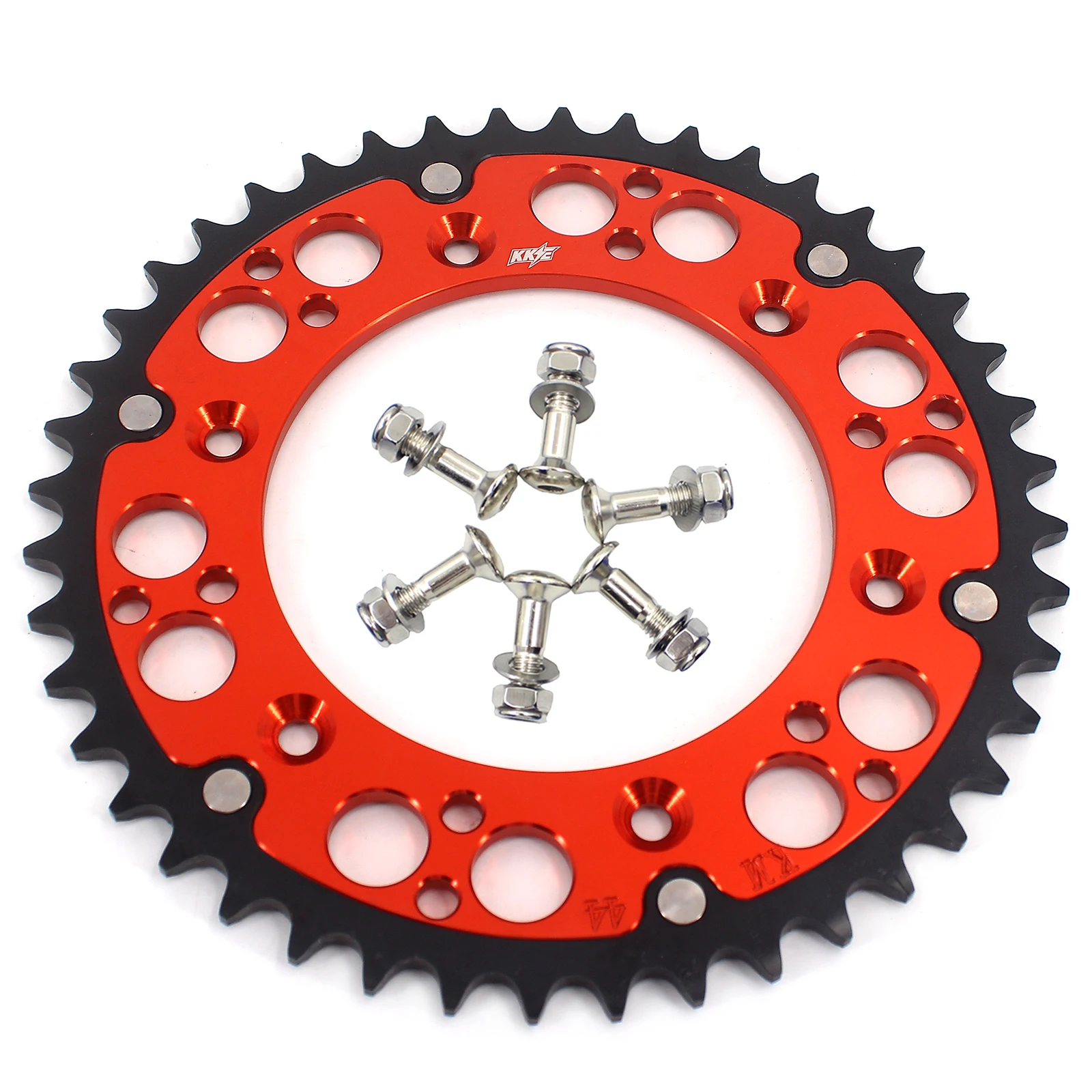 

KKE Motorcycle Aluminium Birt Bike 44T-52T 520 Chain Rear Sprocket Fit SX SXF EXC XCF 200 350 450 Orange