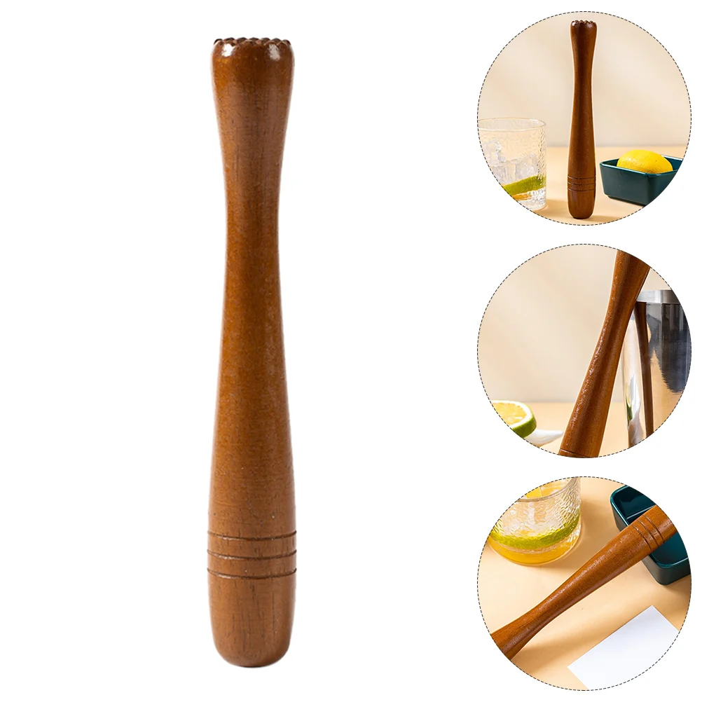 Beverages Pound Popsicles Wooden Ice Crusher Masher 195X25X25CM Cocktail Muddler Drink Brown Bar Mixing Rod Practical Mixer