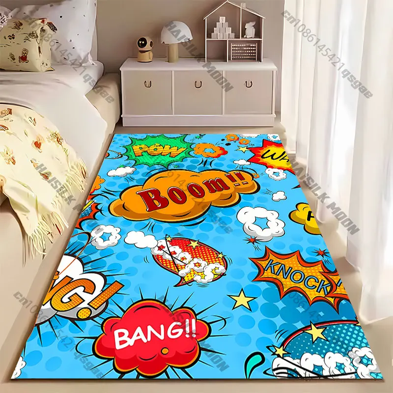 Comic book action sounds carpet Yoga living room room decor children's crawling mat doormat area rug games mat