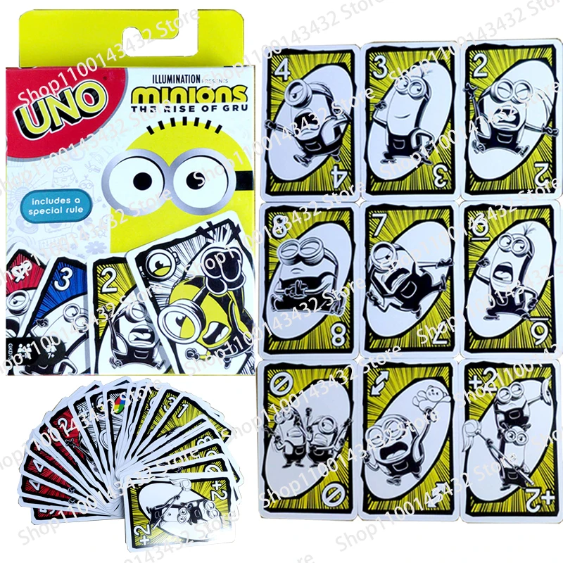 UNO Minions Board Game Anime Cartoon Playing Cards Christmas Card Table Game for Adults Kids Birthday Gift Toy