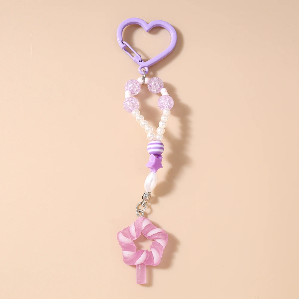 Pretty Resin Candy Lollipop Keychain, Juice Pendant