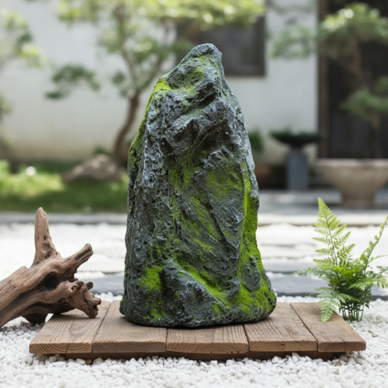 Decorative Fake Rock with Lichen Lifelike Landscape Fake Rock Simulated Stone Lightweight Faux-Stone Accent Portable