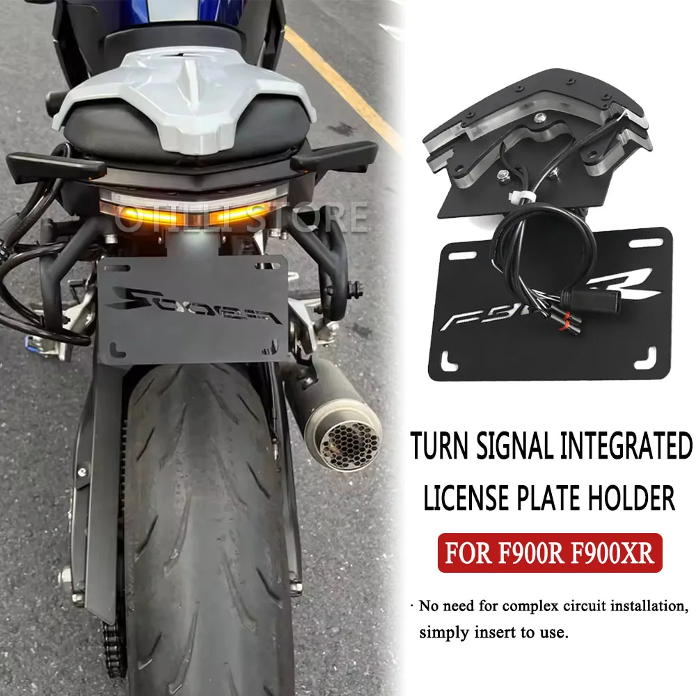 

LED Tail Tidy Fender Eliminator CNC Aluminum Motorcycle License Plate Holder Number Plate Light For BMW F900R F900XR Turn Signal