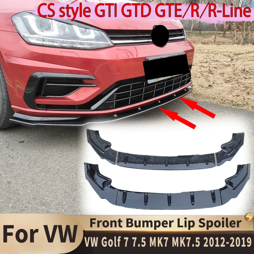 

CS Style for VW Golf 7 7.5 MK7 MK7.5 GTI GTD GTE R R-Line 2012-2019 Front Bumper Lip Spoiler Splitter Diffuser Shovel Body Kit