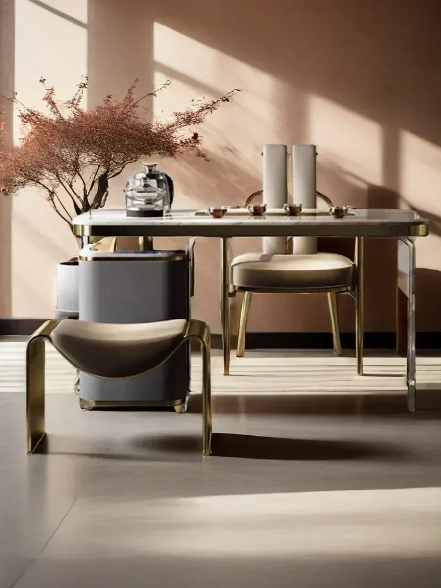 Italian light luxury shoe-changing stool, makeup stool, home shoe-changing stool, iron minimalist dressing chair at the doorway