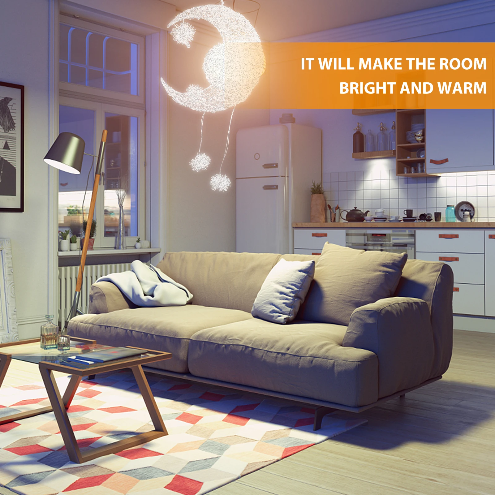 

1pc Creative Pendant Star Shaped Aluminum Wire Lamp For Bedroom Ceiling Decor Indoor Lighting Hanging Fixture