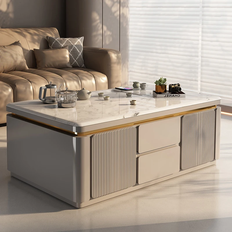 

European Unique Coffee Table Aesthetic Room Decor Luxury Writing Service Side Table Living Room Mesas Bajas Home Decoration