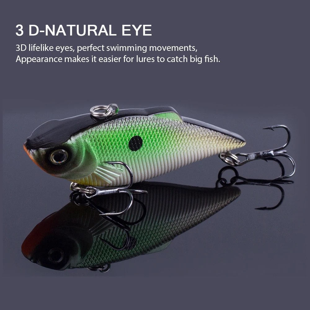 Hanlin-señuelo de Pesca VIB, 63mm/7,5g, cebos duros sin aros, Crankbait, Wobblers para Pesca de carpa, aparejos de lubina