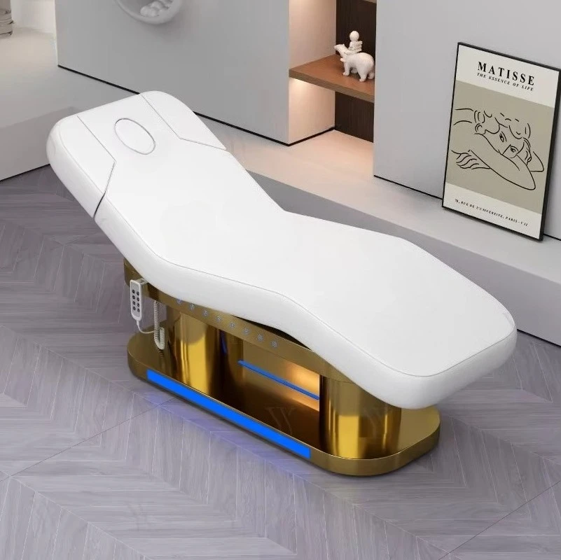 Gold Base Spa Salon Cosmetic Beauty Massage Table Treatment Facial Bed