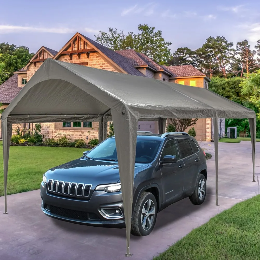 

10x20 Ft Heavy Duty Carport Canopy Outdoor Portable Garage Tent Boat Shelter with 6 Legs for Outdoor Party, Wedding,Birthday