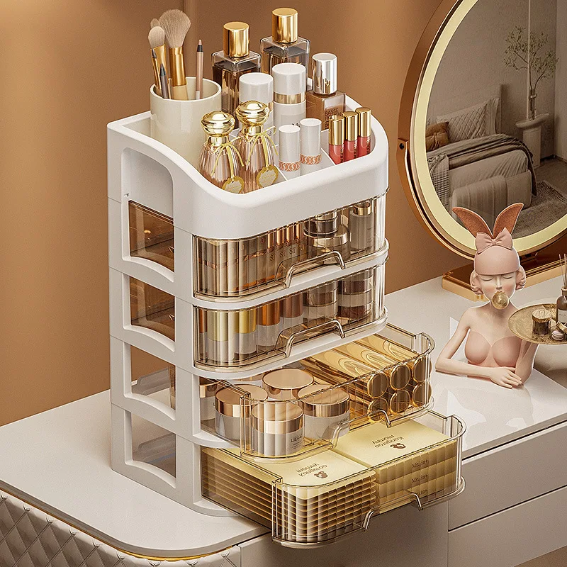 Multi-layer Makeup Storage Box Cosmetics Debris Drawer-style Storage Table Office DeskCosmetics Multi-layerstoragecabinet