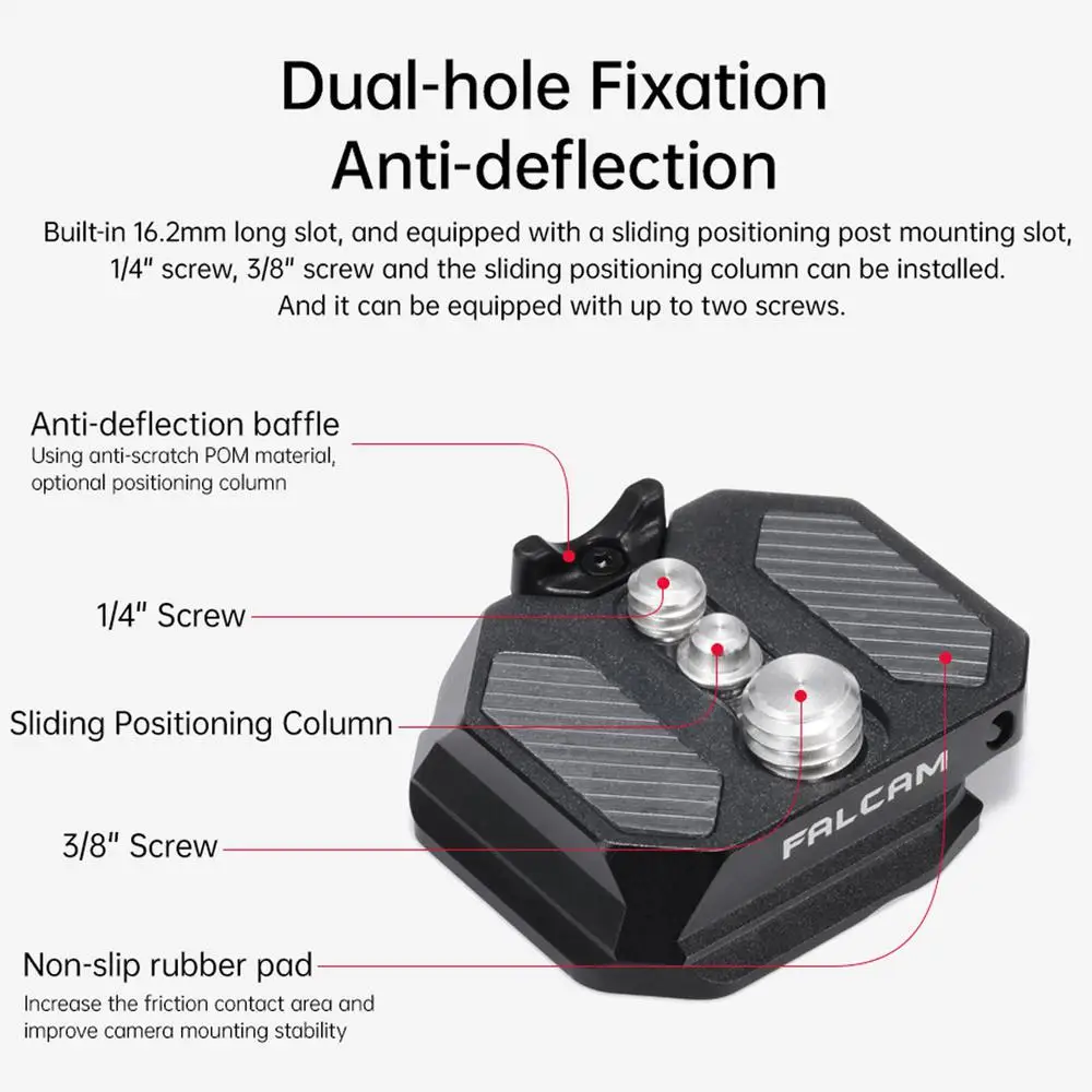 FALCAM F38&F50 ثنائي المسمار لوحة الإفراج السريع F38B3810 لمثبت كاميرا السكك الحديدية ثلاثية القوائم #5