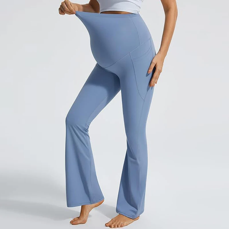 

Брюки для йоги с высокой талией для беременных, леггинсы для беременных, однотонные повседневные дизайнерские брюки с эластичной резинкой на талии