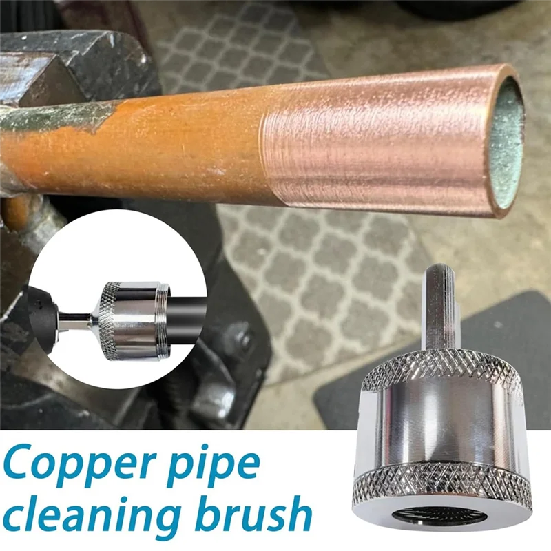 

ABMS-Copper Pipe Metal Pipe Cleaning Brush 2Pcs Electric Drill Tube Cleaning Brush 15/22Mm Drill Pipe Cleaner Metal