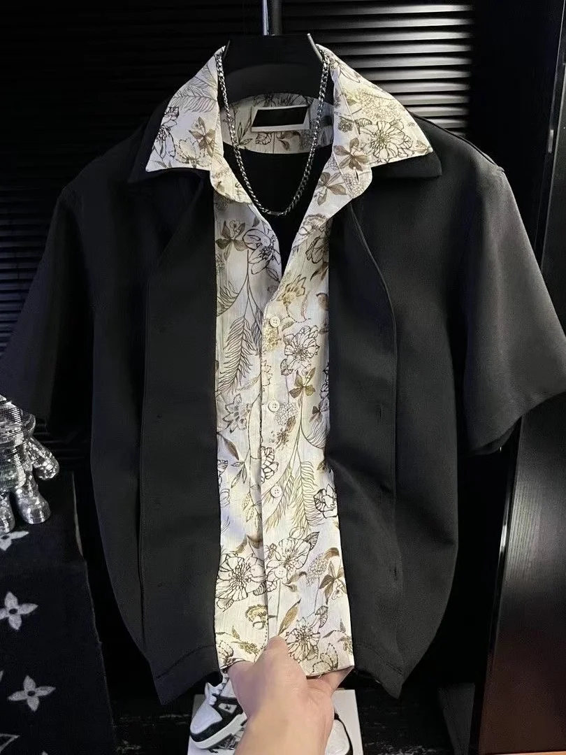 Ice Sensation Short Sleeve Men's Shirt Fashionable No Ironing Comfortable Breathable Korean Style Casual Style Polyester Fabric