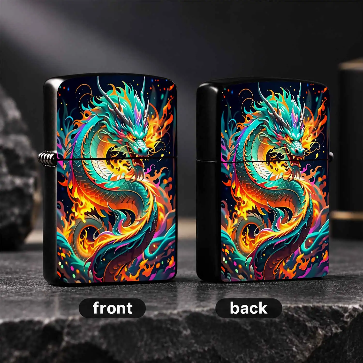 Vibrantstyle Azure Dragon Lighter, Trendy Cool Fiery Dragon Pattern Portable Igniter, Creative Desktop Decor, Practical Tool For Outdoor Daily Use, Ideal Gift Choice For Holidays Birthdays, Suitable For Multiple Scenario A Humorou And Inter
