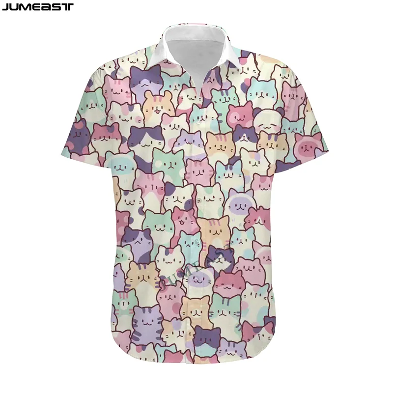 

Jumeast Men Women 3D T-Shirt Oversized Female Cartoon Lovely Animal Cat Streetwear Funny Short Sleeve T Shirt Hawaii Tops Tees