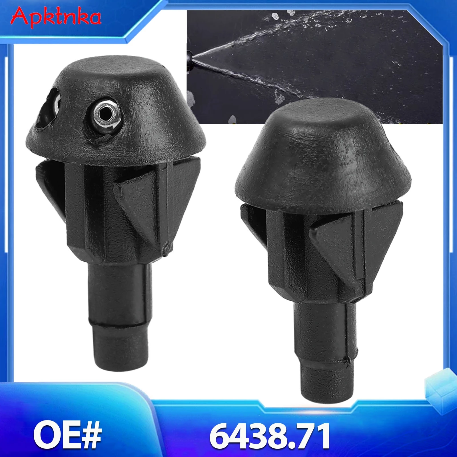 Пара форсунок омывателя переднего стекла для Peugeot 106 205 206 306 506, форсунки для капота, воды и жидкости, лобовое стекло