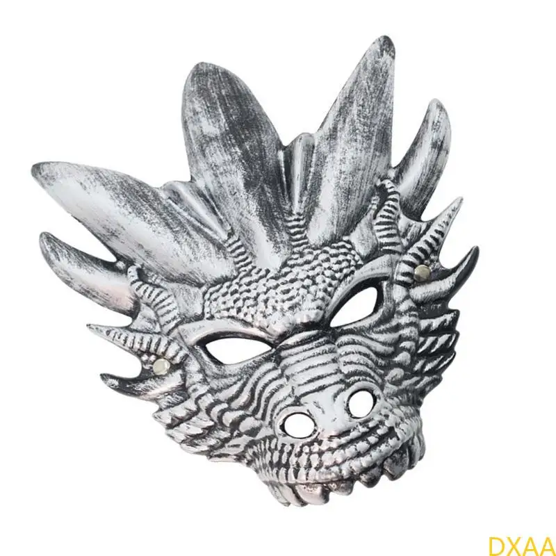 DXAA Full Face Dragon Head Mask Maschera per il cosplay Halloween per donne uomini Halloween festa