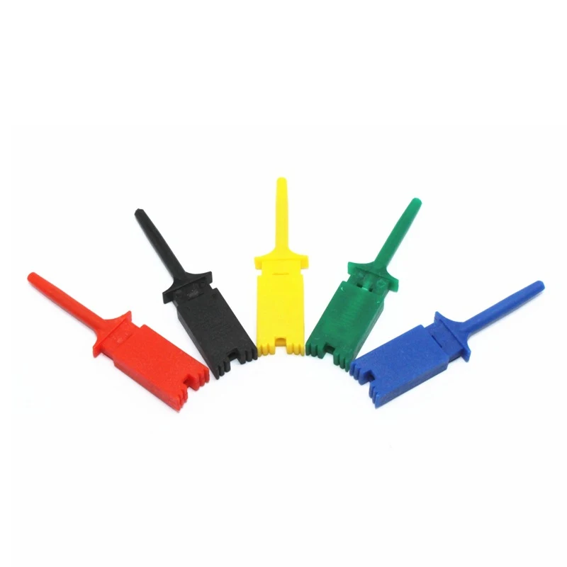 10PCS Test Hook SMD IC 5 Colors Clip Grabbers Test Probe For Electronic Testing Grabber Crocodile Clip Hook Test Clip