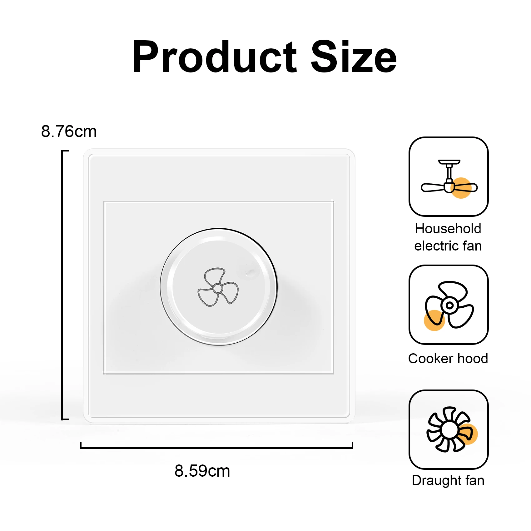 A26F-2Pcs Ceiling Fan Stepless Speed Governor Surface Mounted Fan Speed Switch