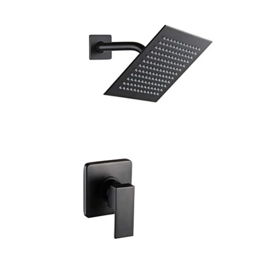 

Matte Shower Faucet Set Bathroom Rainfall Shower System with Stainless Steel Metal Showerhead Sgle Function Shower Trim Kit wit