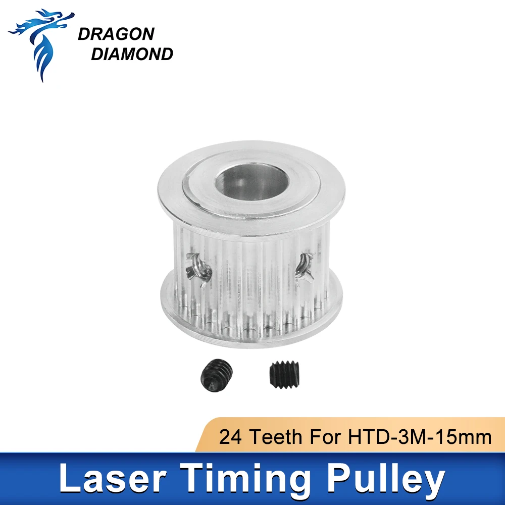 5PCS HTD-3M Timing Pulley 24 Tooth Wheel Bore 8/10/12mm Gear Teeth 3D Printers Parts For CO2 Laser Engraving Cutting Machine