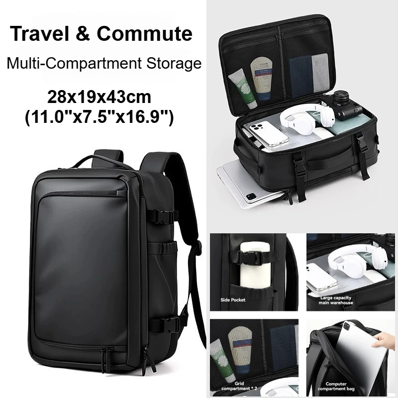 

15.6 Inch Laptop Bag Multi-Functional Business Backpack for Men Korean Style Waterproof Travel Backpack Crossbody School Bookbag