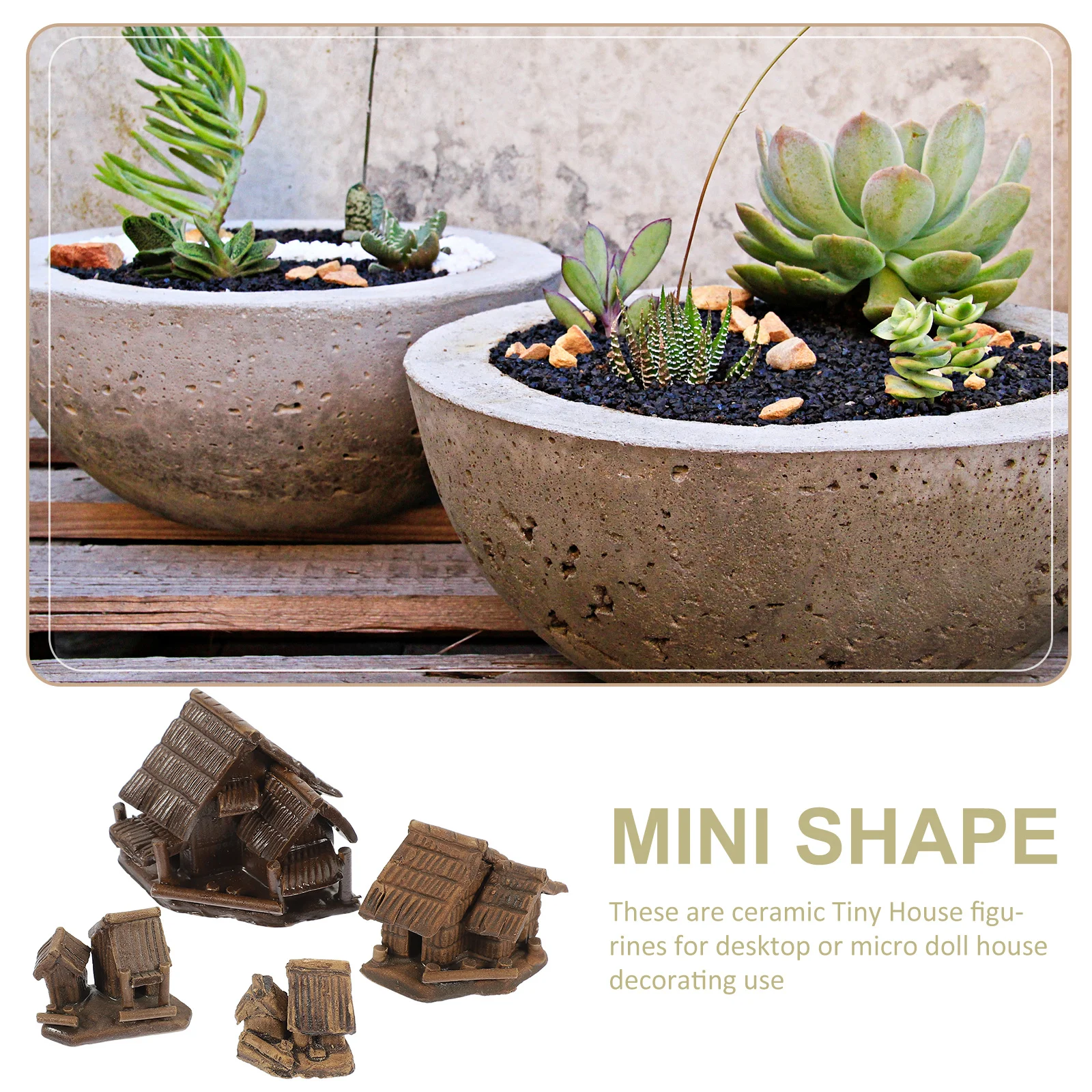 4 Uds. De decoración de bonsái de casa pequeña de cerámica, Mini adornos de paisaje, suministros para el hogar, Mini decoración de jardín para casa, artesanías de cerámica