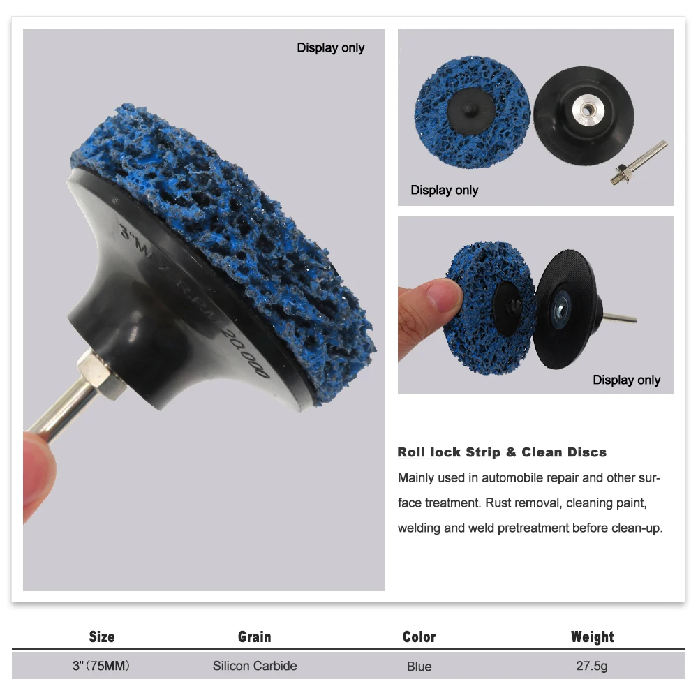 3 Inch Stripping Disc Quick Easy Strip Clean Discs, Paint and Rust Remover Stripper for Angle Grinder Grinding Abrasive Wheel