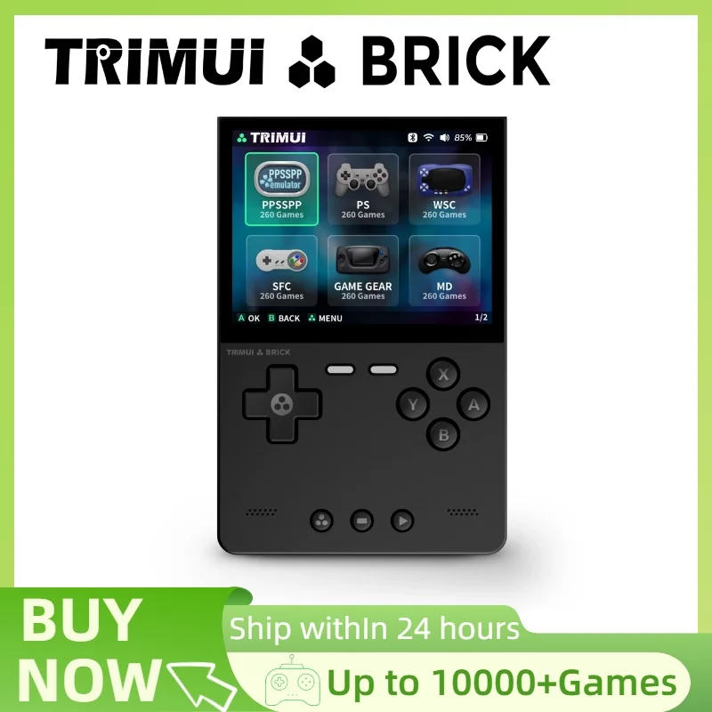 

TRIMUI BRICK portable game console, Linux system, metal rear panel, LED lighting 3.2-inch IPS screen.