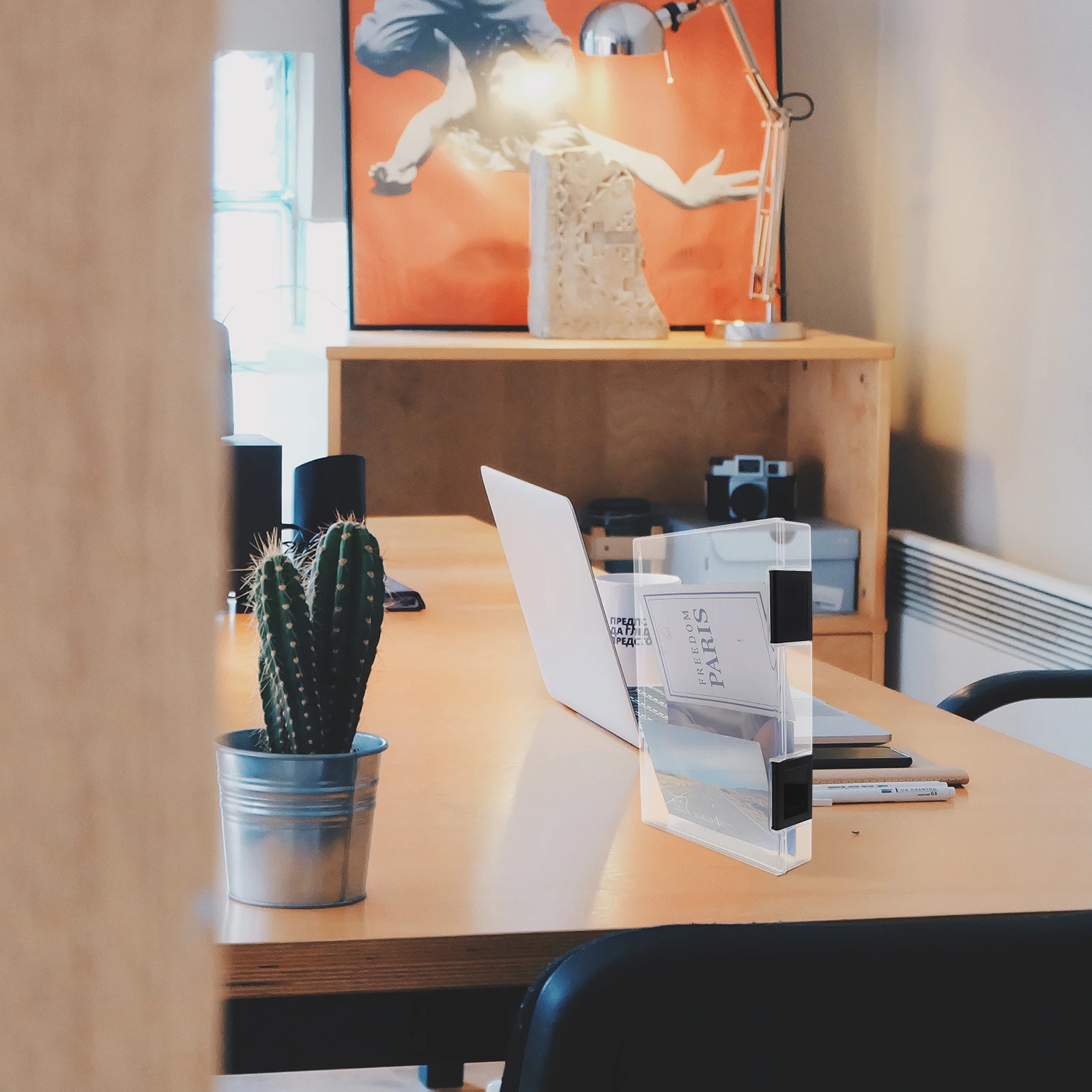 

1 шт. коробка для хранения файлов формата А5, легкий органайзер для документов для домашнего офиса, настольный контейнер для хранения файлов, коробка для файлов