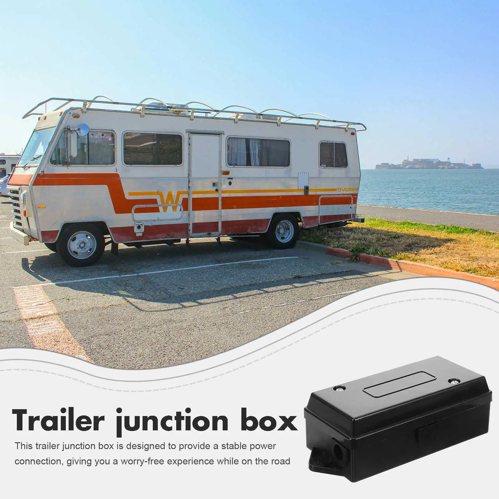 

Trailer Junction Box 7 Way Plastic Weatherproof Electrical Boxes Shell Cord Connection Box for Trailer Wiring Compatible