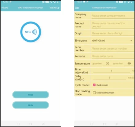 Temperatuur Register Data Logger Met Nfc Android