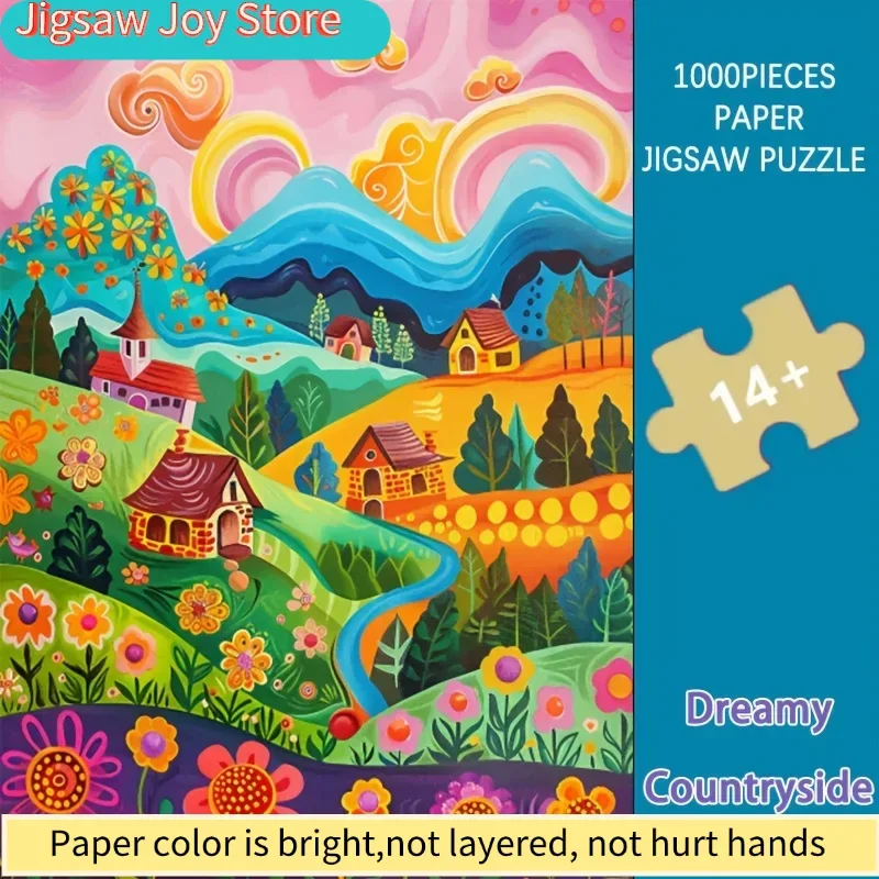 

1000-детальный бумажный пазл «Сказочная деревня» – идеальный подарок для взрослых и любителей головоломок на Рождество, Новый год, День святого Валентина