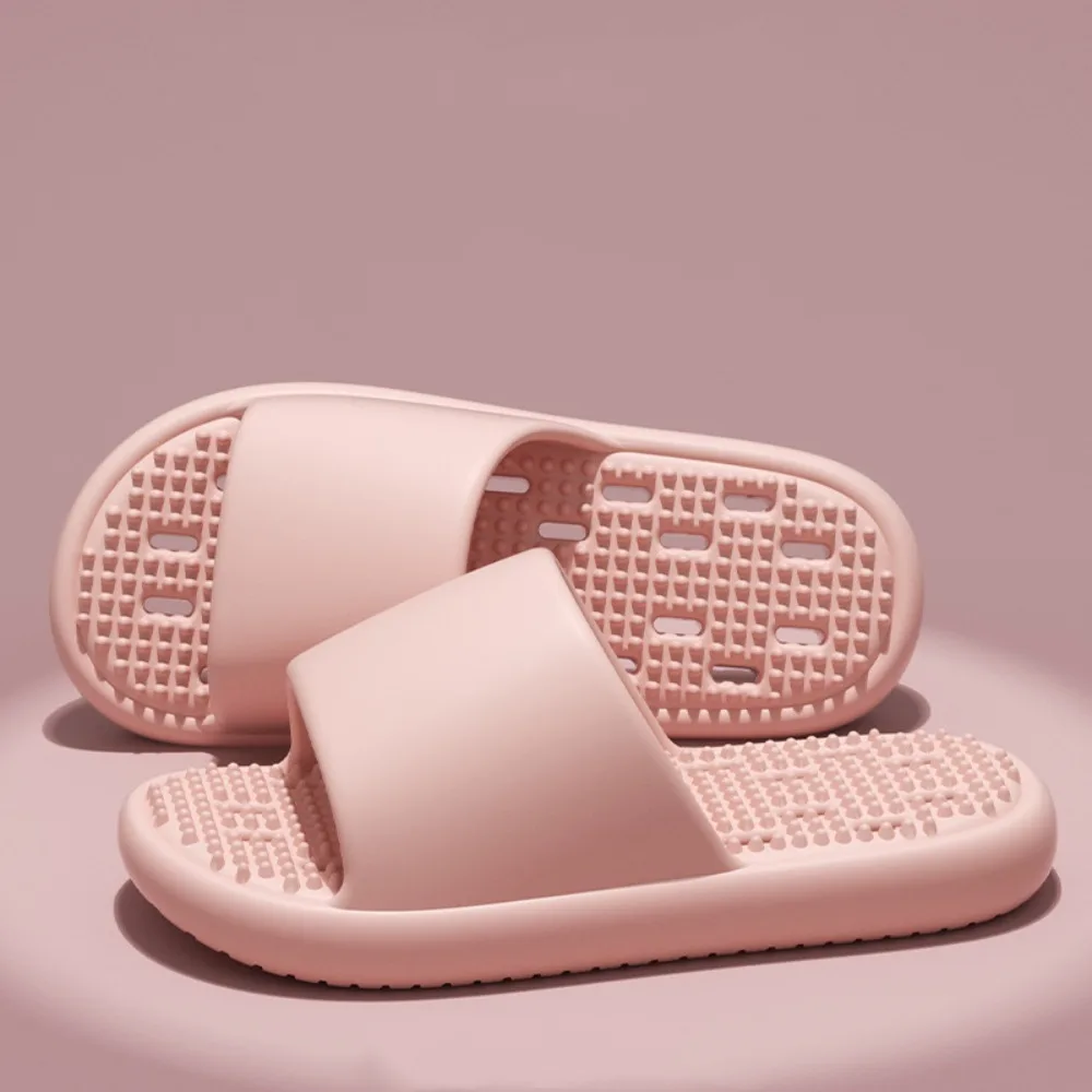 

Solid Color Anti Slip Flat Slippers Anti Odor Hollow Flip Flops EVA Beachwear Shoes Slides Sandals Bathroom