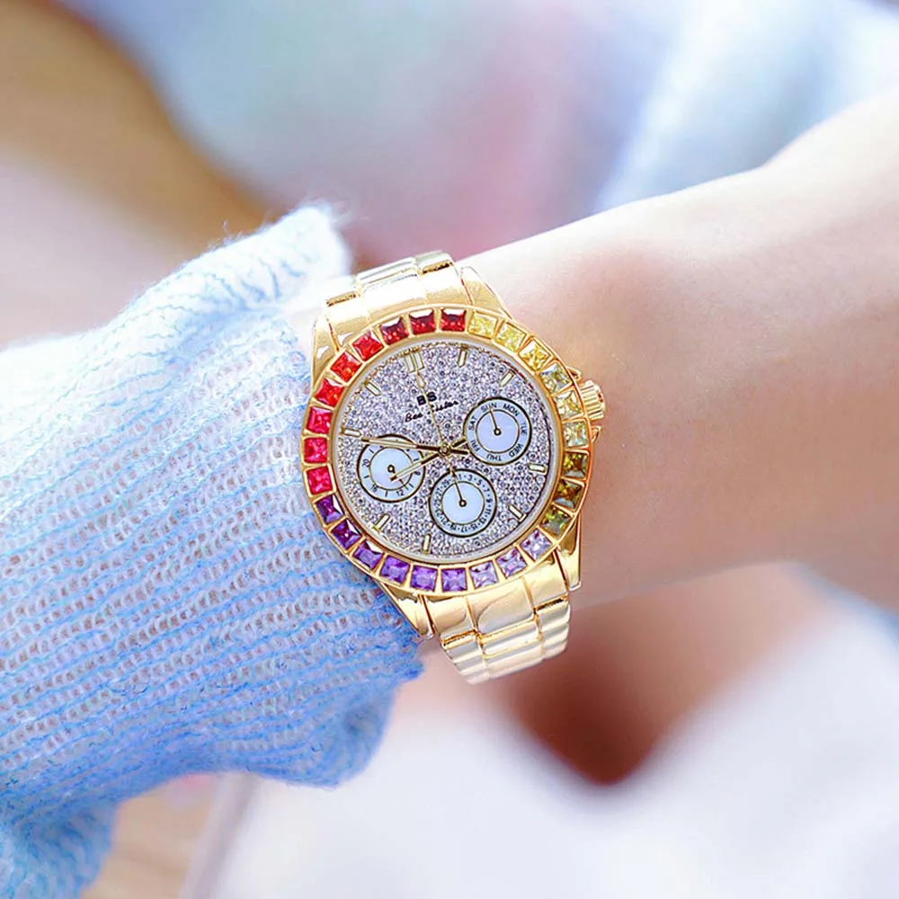 BS Ladies' Quartz Wristwatch часы женские наручные Luxury Instagram-Worthy Rainbow Gradient Women's Quartz Watch Gifts FA1654