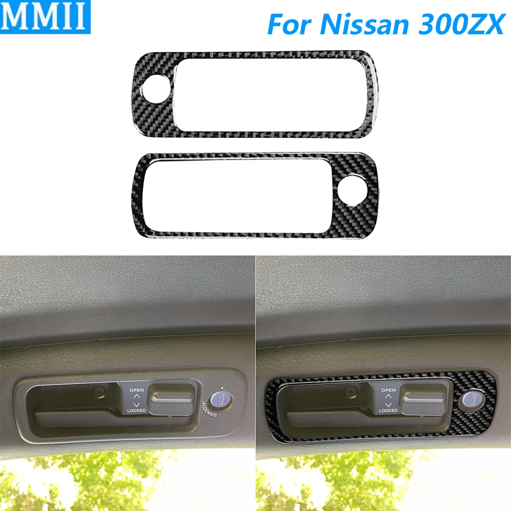 

For Nissan 300ZX Z32 1989-1997 Carbon Fiber Both Side Roof Handle Switch Panel Cover Trim Car Accessories Decoration Sticker