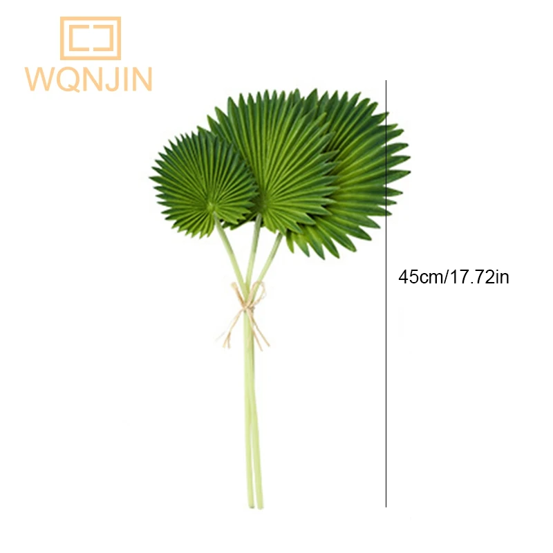 3 teile/los, Neue Simulierte Grüne Pflanze Bündel PU Palm Schildkröte Zurück Blatt Nordic Hause Pflanze Dekoration Topf Landschaft Design – Detail 8