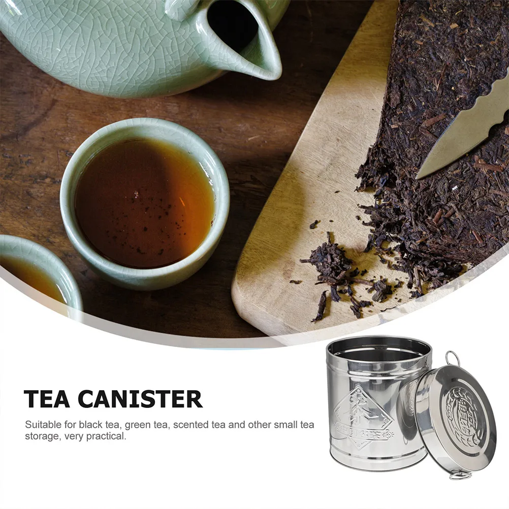 

Tea Leaf Container Stainless Steel Canister Kitchen Storage Airtight Lid Dry Wet Food Coffee Bean Pantry Flour Sugar