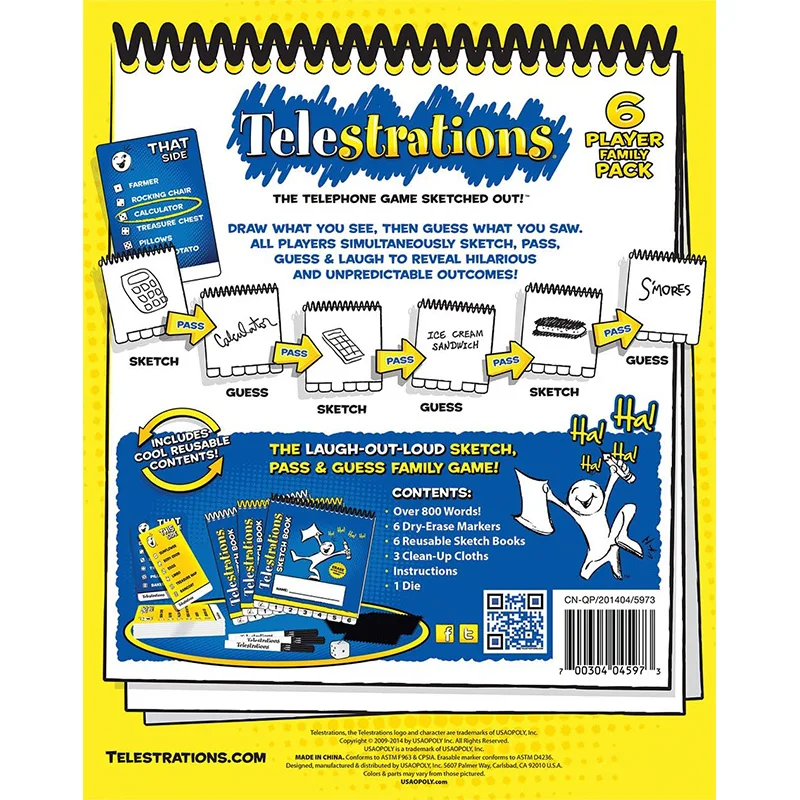 Telestrations Board Game - Telephone Game - Fun Family Drawing Game for Kids and Adults