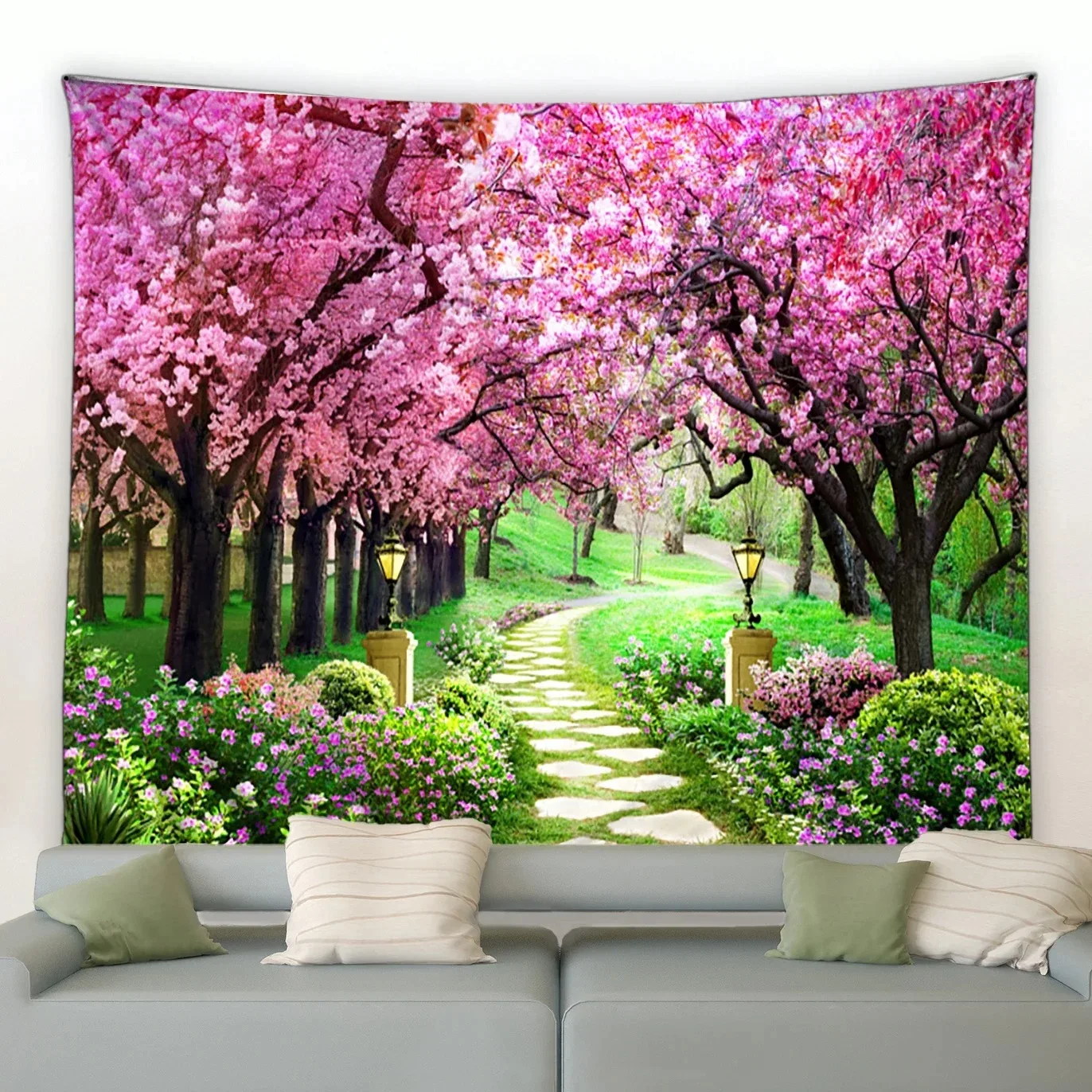 Spring Garden Flowers Wall Decor Tapestry Home Living Room Tapestry