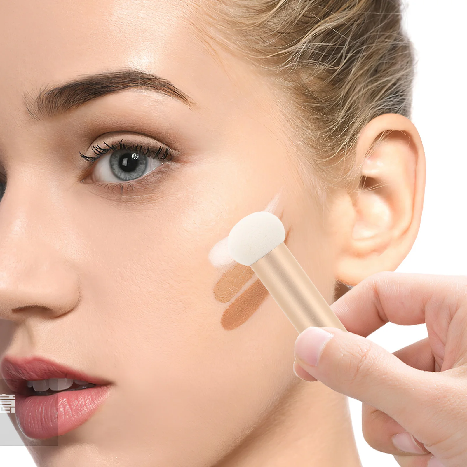 5개입 컨실러 브러쉬 세트 고밀도 부드러운 브리슬 파운데이션 크림 파우더 리퀴드 언더 아이 휴대용 메이크업 어플리케이터