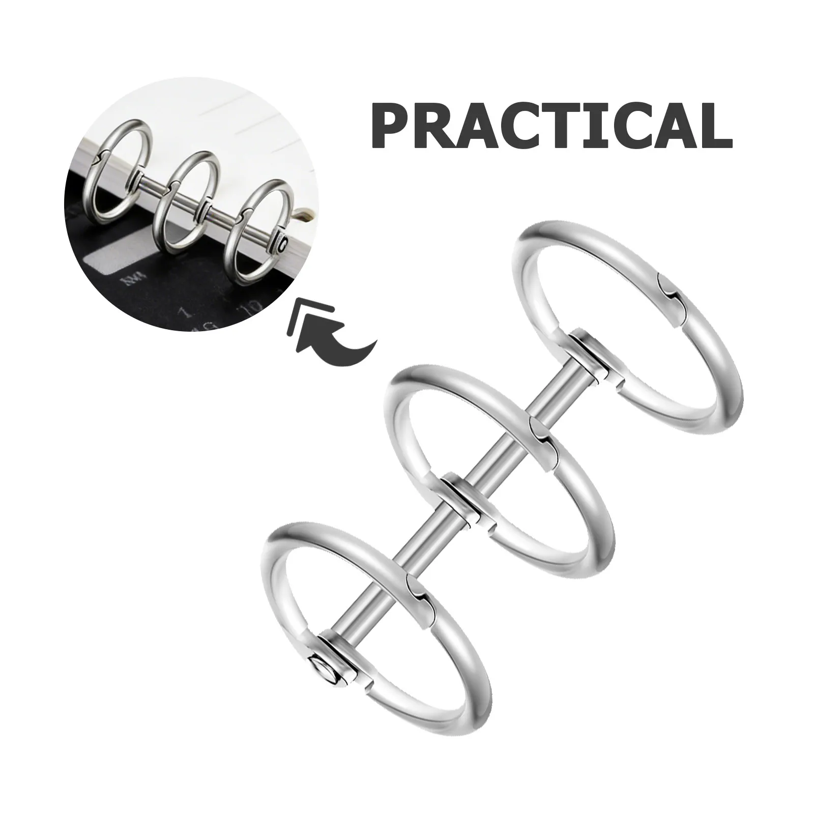 8Pcs Notebook Binding Rings Snap Split Hinged Metal Rustproof Loose Leaf Organizer DIY Craft Photo Album Office Document Planner