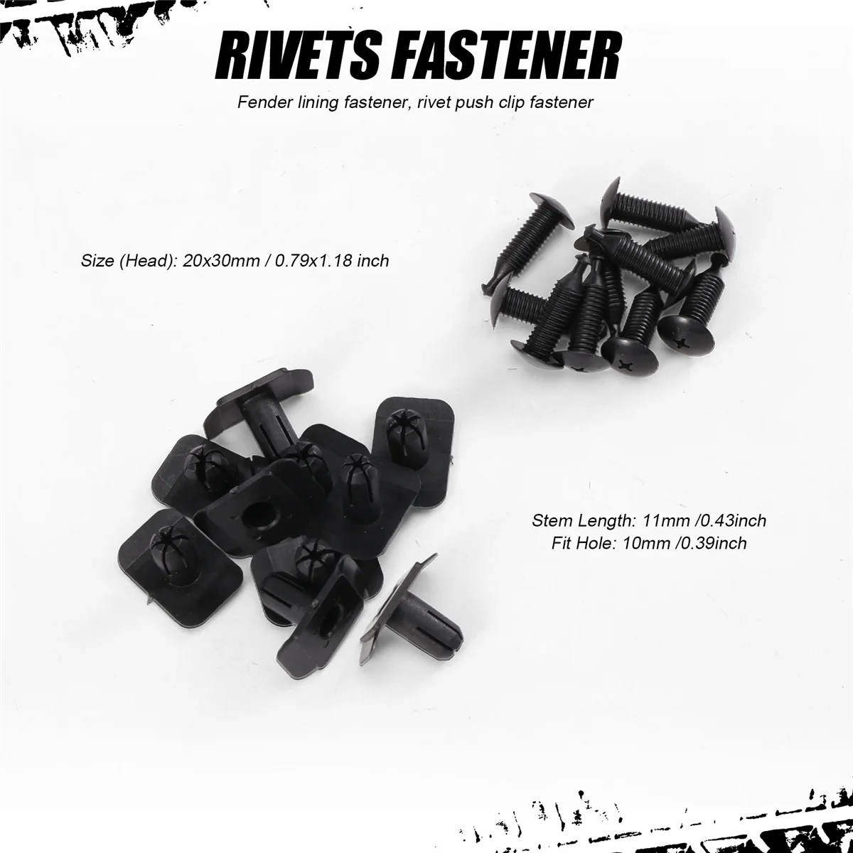 펜더 라이너 패스너 리벳 푸시 클립 리테이너, 마쓰다 323 626 929 CX-9 Miata Millenia MPV MX-3 MX-6 블랙, 10 개