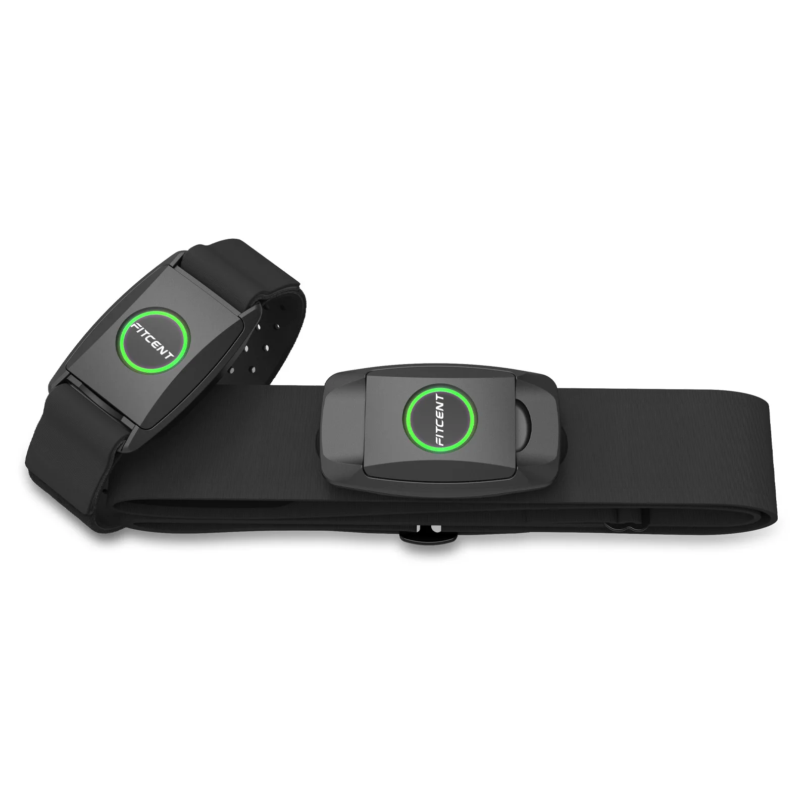 FITCENT Rechargeable 2 in 1 Heart Rate Monitor Chest Strap/Armband with Bluetooth5.0 ANT+ for Peloton Polar Rowing Machine