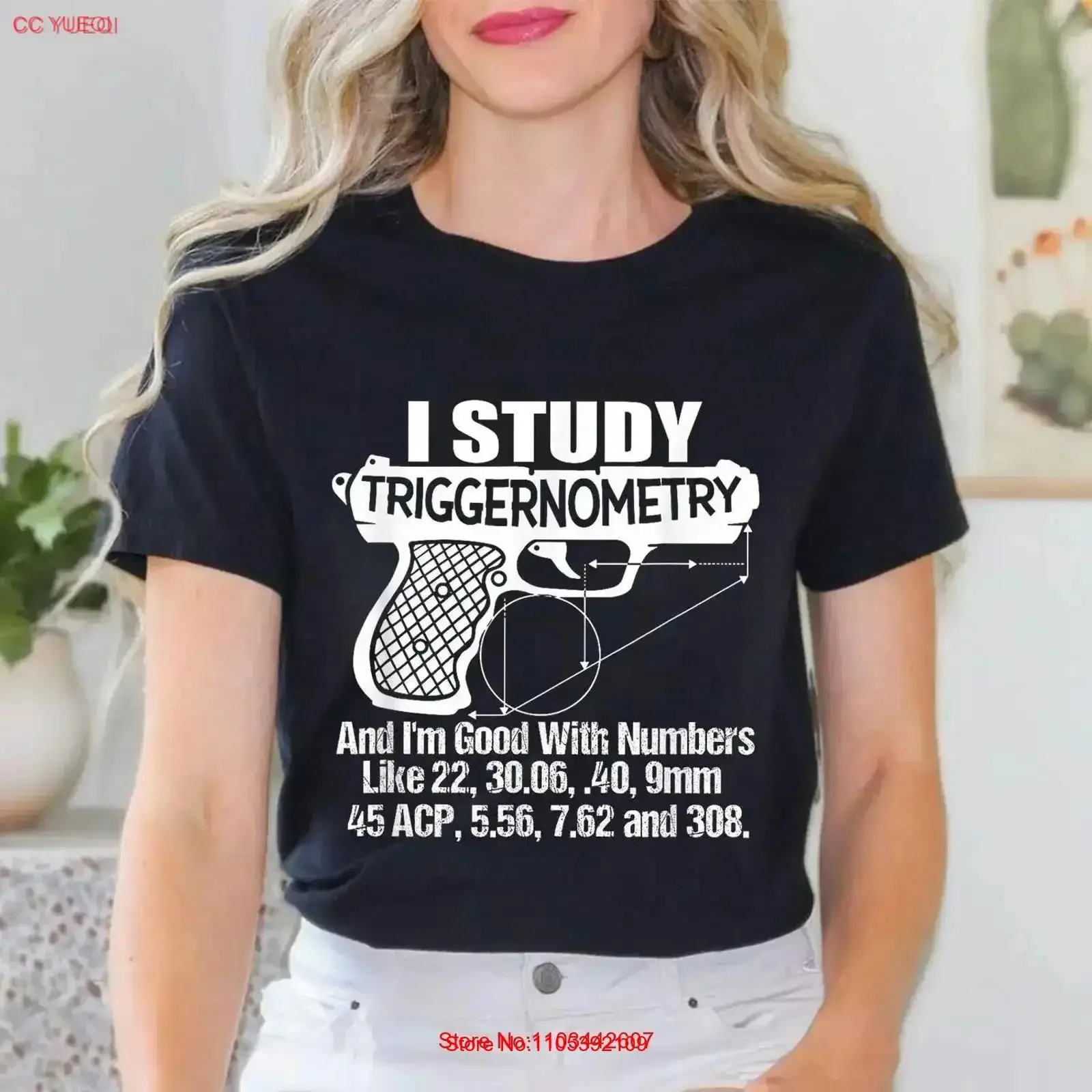 I Study Triggernometry Good With Numbers Gun Enthusiast T Shirt vintage Washed Stylish Versatile homme designer clothes Soft