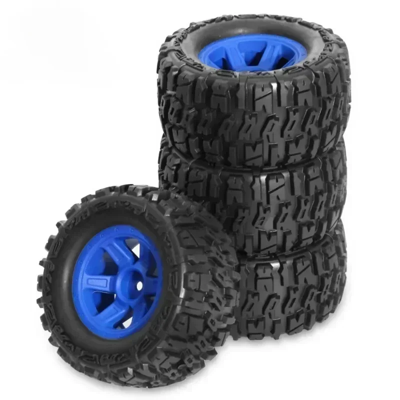 4pcs 90mm Monster Truck  Tires Wheel 12mm Hex for TRXS E-Revo MJX 16207 16208 SCY 16101 HBX 1/16 RC Car Upgrade Parts