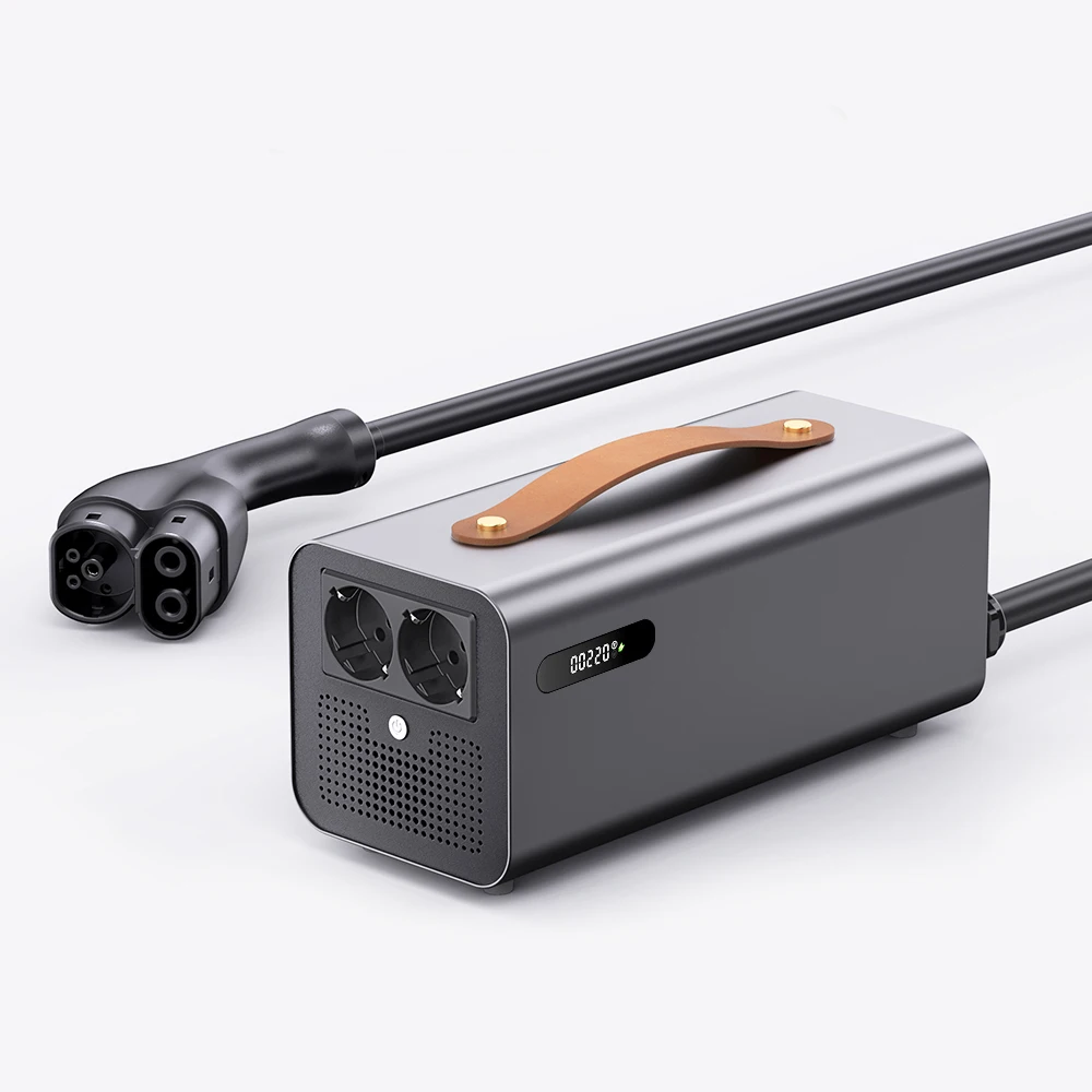 External Discharge Gun for Tesla Model 3 Y X S Car Inverter NACS CCS2 V2L Emergency Power Supply Adaptor Outdoor