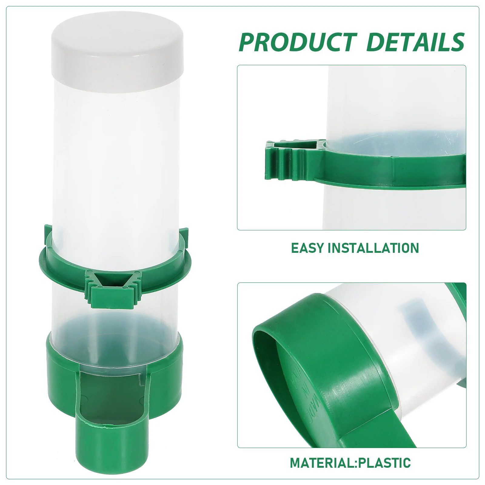 

5pcs Bird Feeder Automatic Plastic Feeding Bowl Cage Use Durable Mess-Free Seed Discharger Easy Clean Anti-Scattering Automatic